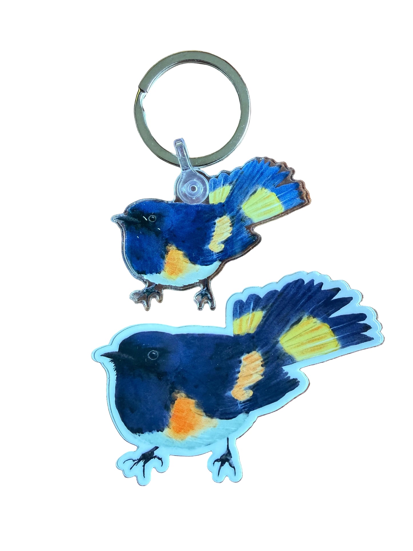 BRDR Redstart keychain & sticker collection