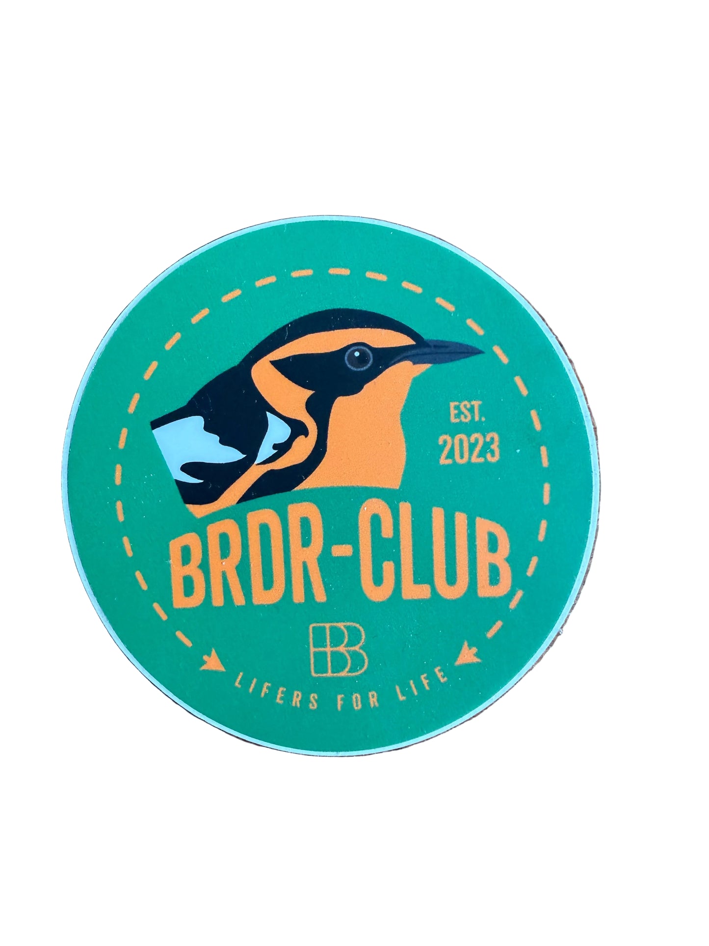 BRDR club round sticker